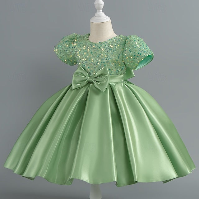 Party Sequin Dress Wedding Short Girls' Toddler Sleeve FashionChic