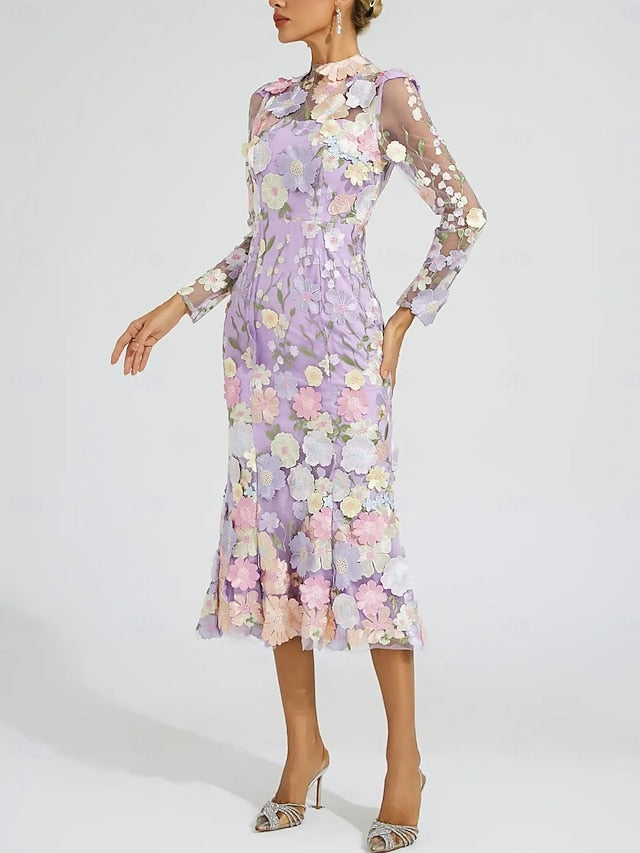 the Dress Bride Floral of Mother A-Line Embroidered FashionChic