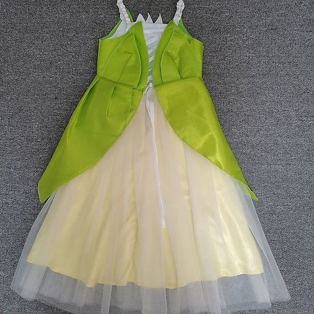 Flower Bell Princess Tinker Fairytale Theme Tiana Girl Dress FashionChic