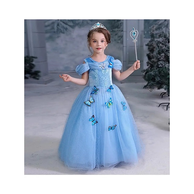 Party Tulle Flower Costume Theme Dress Frozen Elsa Girl Princess FashionChic