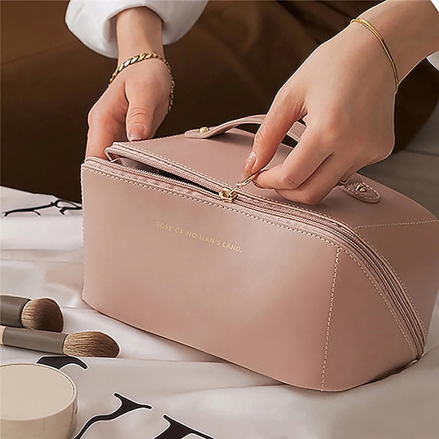 Women's Cosmetic Makeup Handbag Leather PU Bag Travel FashionChic