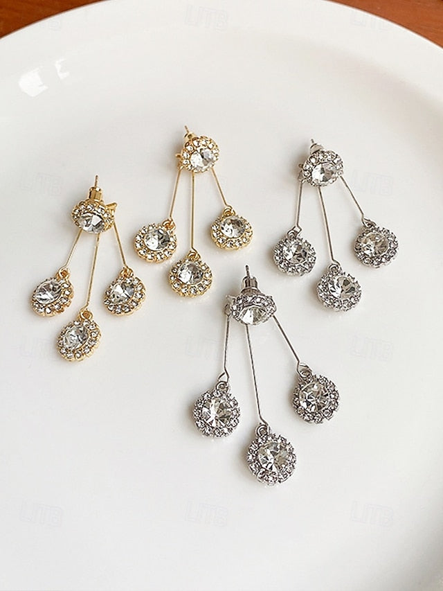 Dangle Sparkling Earrings Elegant Women – for Crystal FashionChic