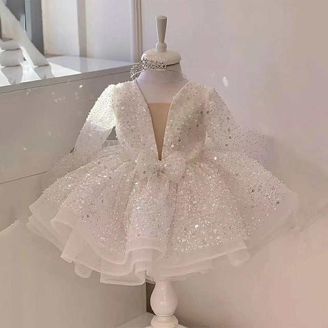 Sequin Kids Long Party Flower Girls' Girl Dress FashionChic