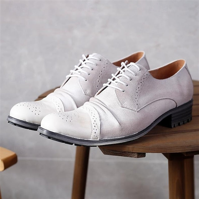 Vintage Genuine Dress Oxford Shoes Leather – Brogue Men's FashionChic