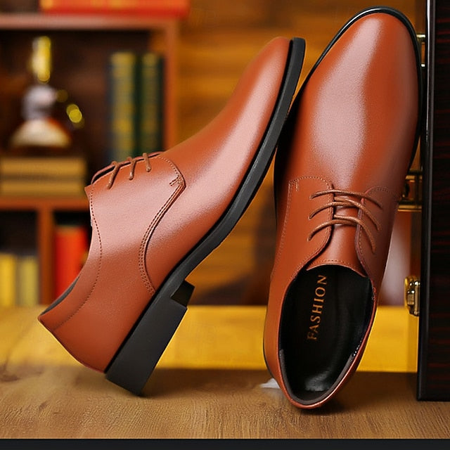 Black Derby Shoes Lace-Up Classic Formal – Men's Glossy FashionChic