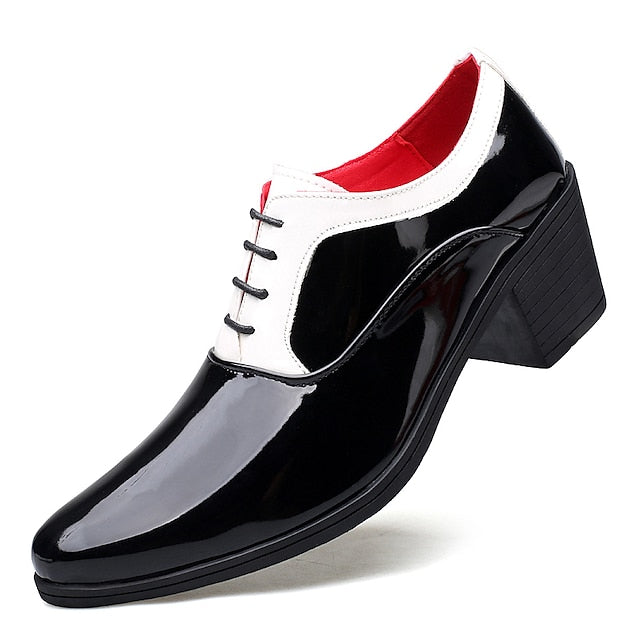 Faux Shoes White Oxford and Red Leather Men's Patent – FashionChic