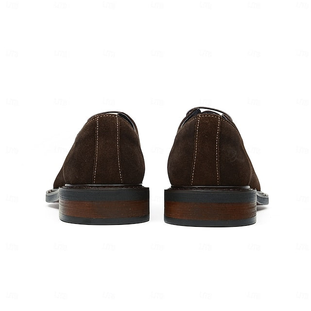 Oxford Dress Genuine Shoes Leather Suede Men's Cowhide - FashionChic