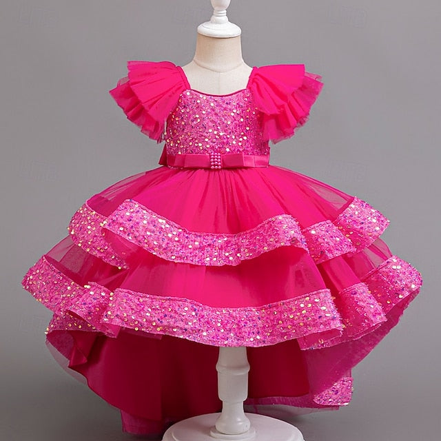 Girls' Wedding Sleeveless Dress Kids Party Special Sequin FashionChic