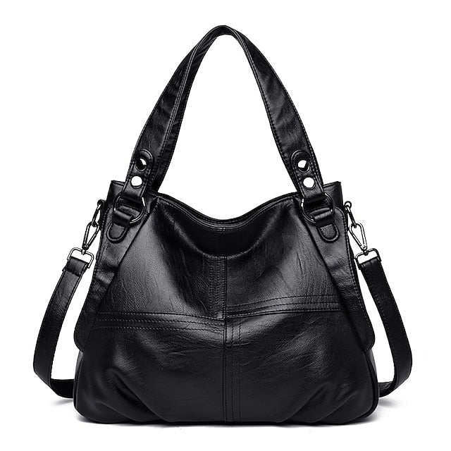 Bag Burgundy – Faux Women's Large Leather Shoulder FashionChic