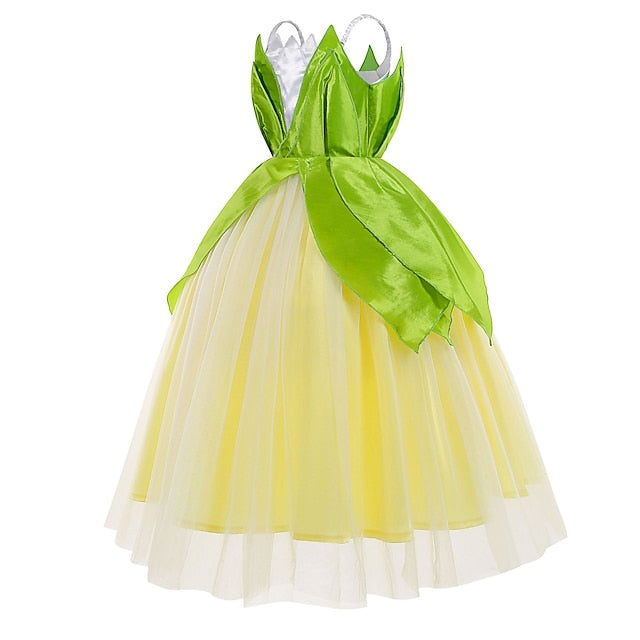 Flower Bell Princess Tinker Fairytale Theme Tiana Girl Dress FashionChic