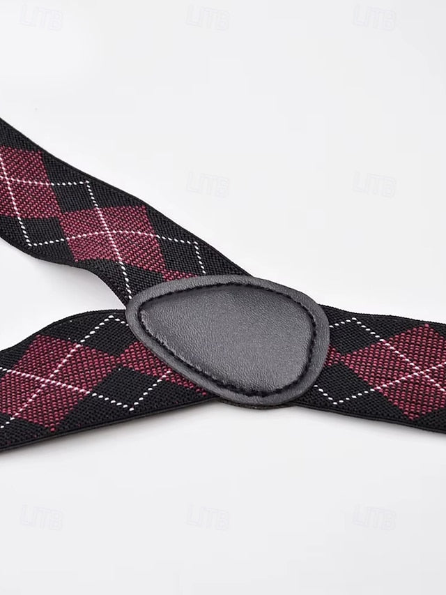 – Clip-On Pattern Men's Suspenders Classic Argyle FashionChic