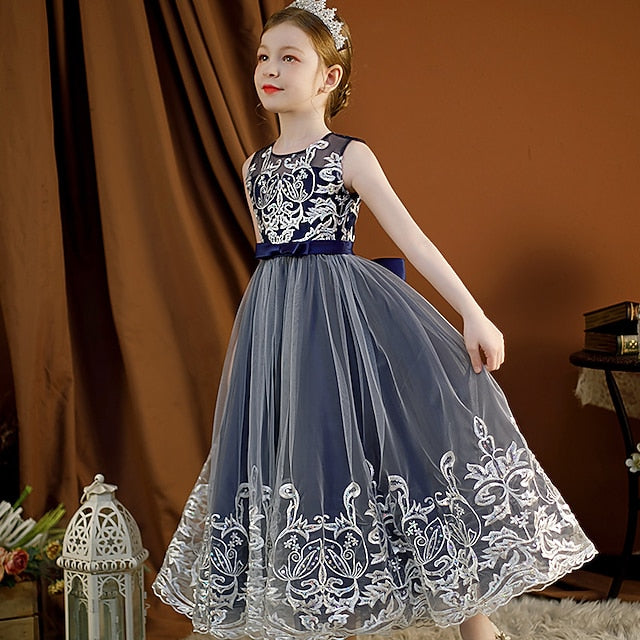 Kids Christening Wedding Girls' Flower Dress Sleeveless FashionChic