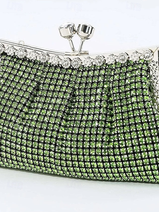 Sage Green Rhinestone Women's Vintage Clutch – Purse FashionChic