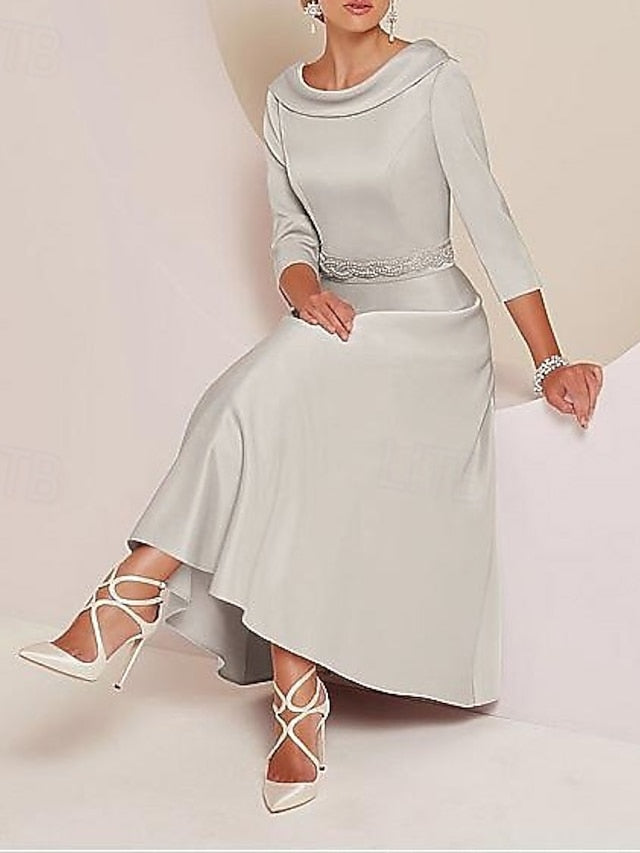 Vintage Bateau A-Line Elegant the Mother of Dress Bride FashionChic