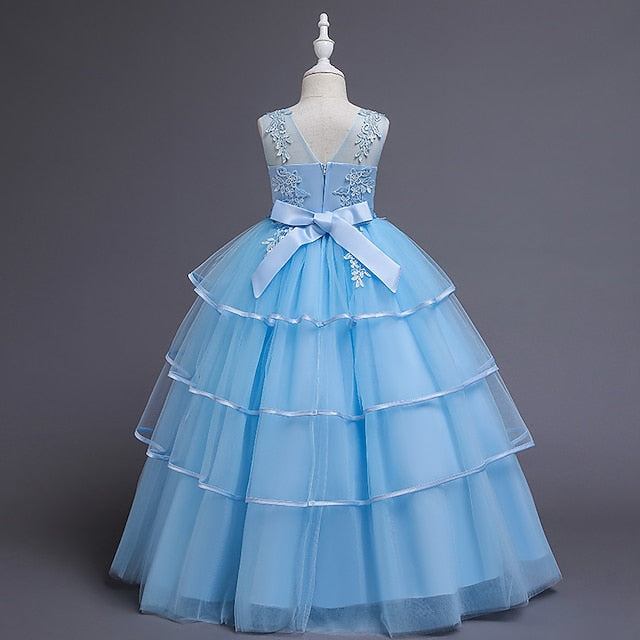 Color Solid Kids Party Sleeveless Dress Girls' FashionChic