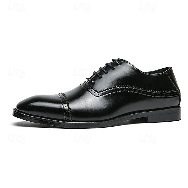 Classic Oxford – Leather Brown Shoes Men's Faux Brogue FashionChic