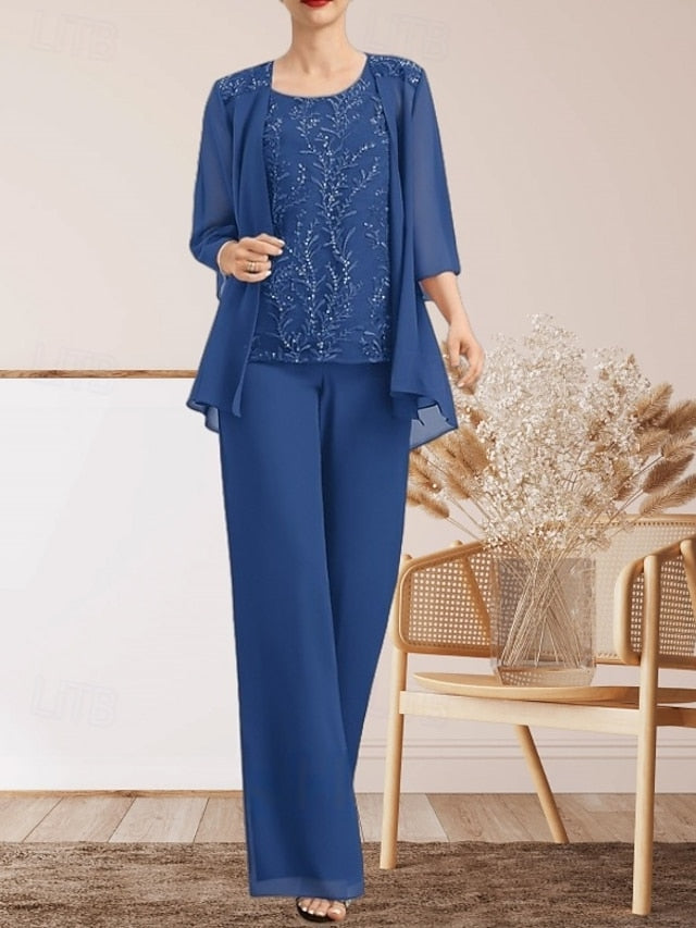 Elegant Mother Piece Pantsuit of Guest Wedding 3 Dress the Bride FashionChic