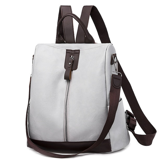 Convertible Backpack Faux Leather Caramel Purse Women's FashionChic