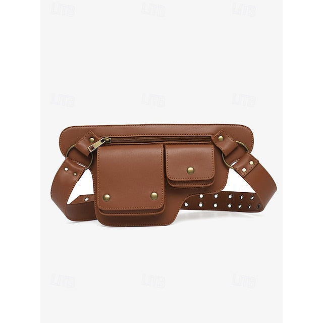 Utility Bag with Vintage Belt Women's Leather Faux FashionChic