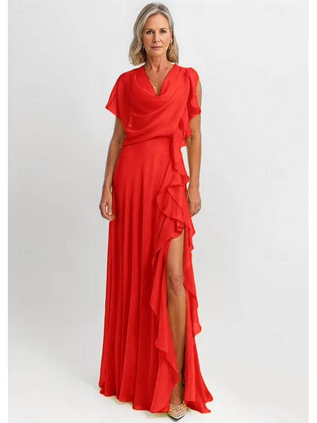 Elegant Dress of the Mother A-Line Vintage Ruffles Bride FashionChic