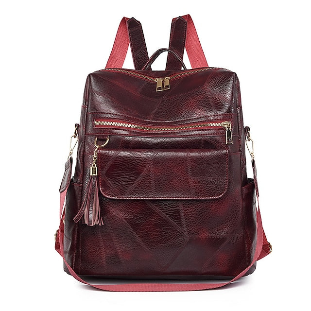 and Vintage Backpack Leather Tassel Purse with Women's Faux FashionChic
