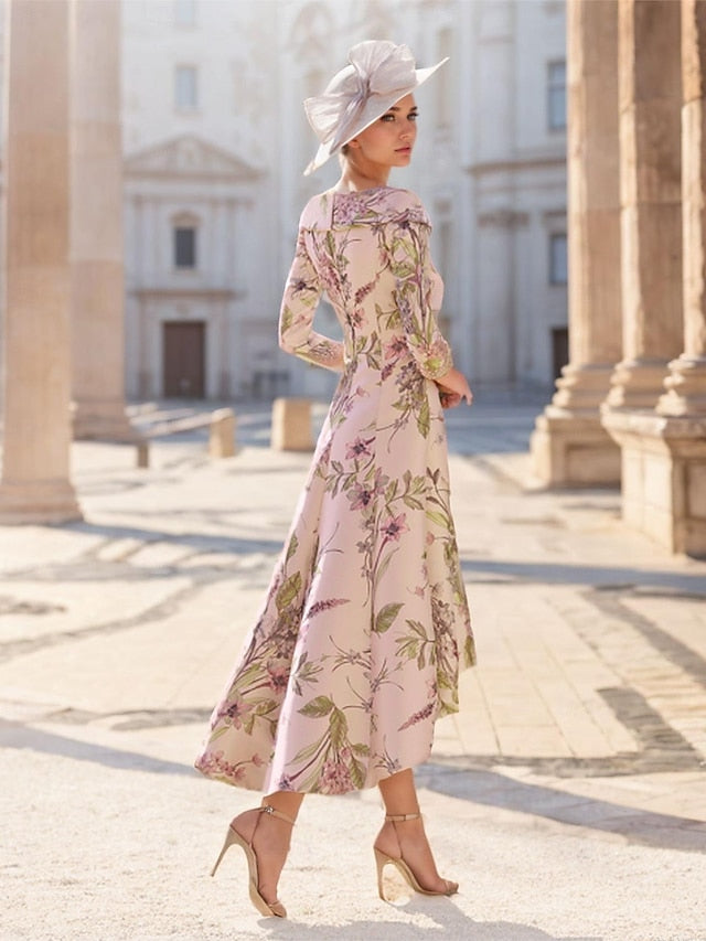 Dress Mother Wedding Elegant Bride Guest A-Line Vintage of V the FashionChic