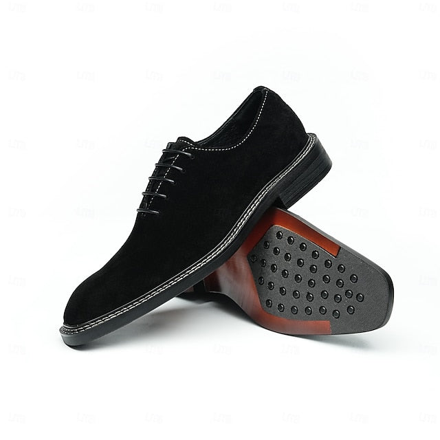 Oxford Dress Genuine Shoes Leather Suede Men's Cowhide - FashionChic