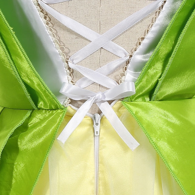Flower Bell Princess Tinker Fairytale Theme Tiana Girl Dress FashionChic
