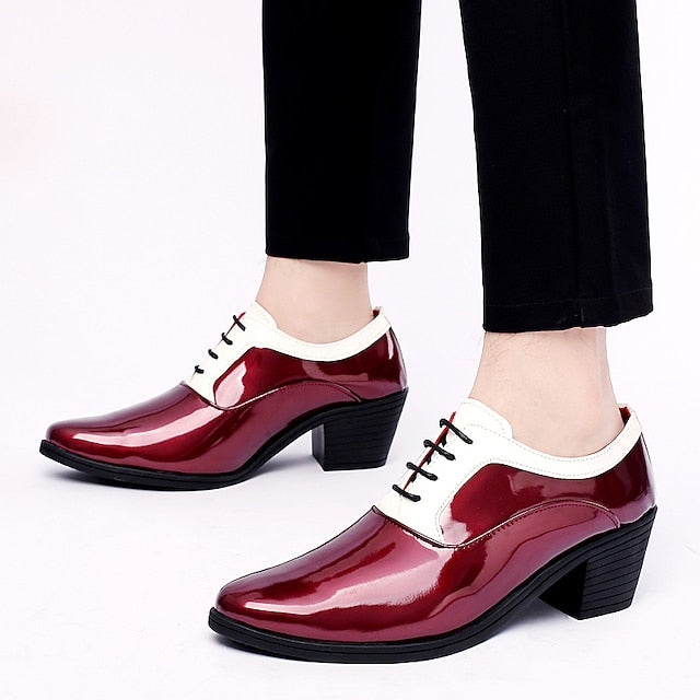 Faux Shoes White Oxford and Red Leather Men's Patent – FashionChic