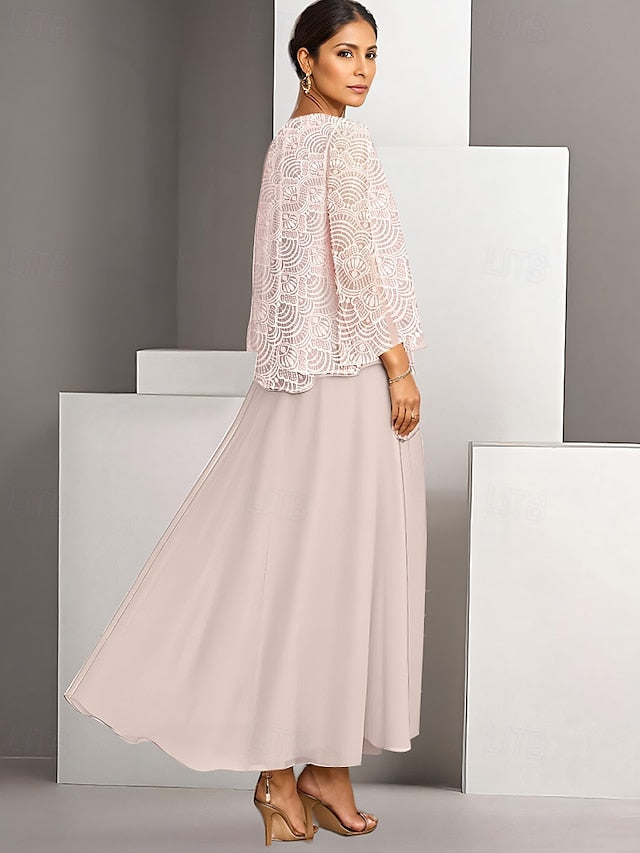Mother Simple A-Line Piece of Two Casual the Dress Bride Elegant FashionChic