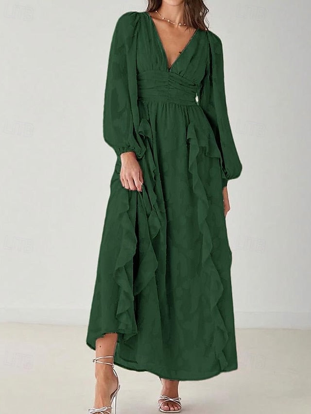 of Elegant A-Line Bride Mother the V Simple Dress Minimalist FashionChic