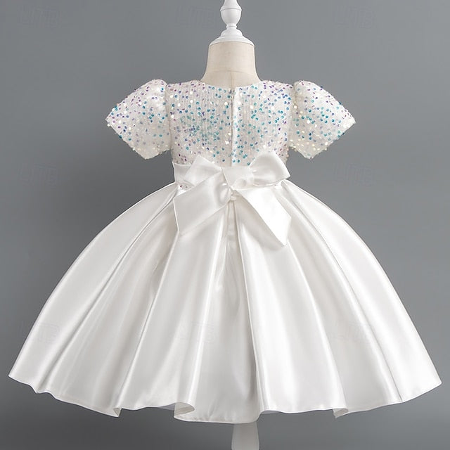 Party Sequin Dress Wedding Short Girls' Toddler Sleeve FashionChic