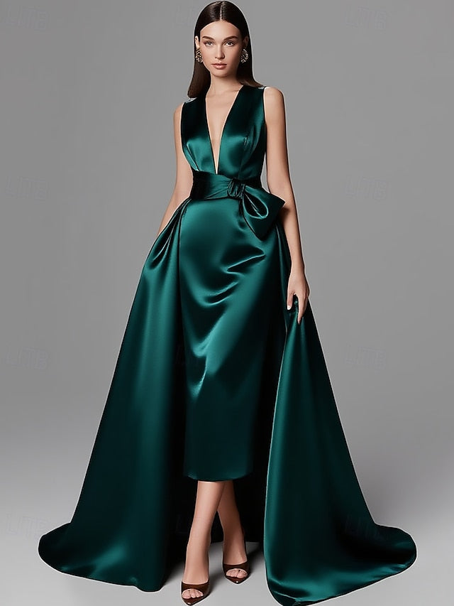 A-Line Formal Floor Evening Wedding Elegant Gold Gown Dress FashionChic