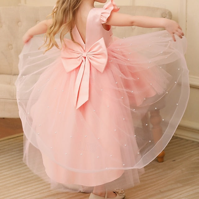 Kids Solid Color Flower Girl Girls' Party Dress FashionChic