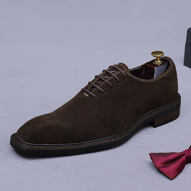 Oxford Dress Genuine Shoes Leather Suede Men's Cowhide - FashionChic