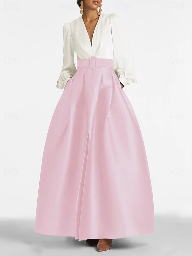 Wedding Floor High Split Gown Formal Evening A-Line Dress Guest FashionChic