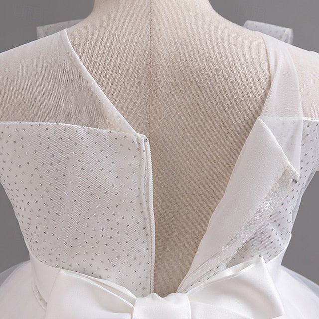 Short Girls' Color Wedding Sleeve Solid Dress Party Kids FashionChic