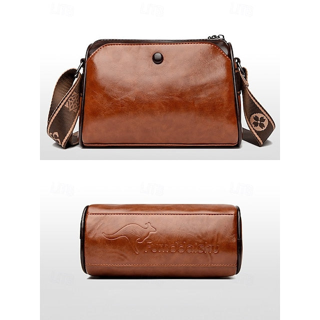 Crossbody Vintage Shoulder Bag – Women's Faux Leather FashionChic