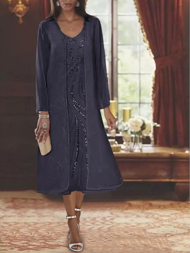 Formal Bride A-Line Piece Two Mother Wedding Beach Dress of the FashionChic