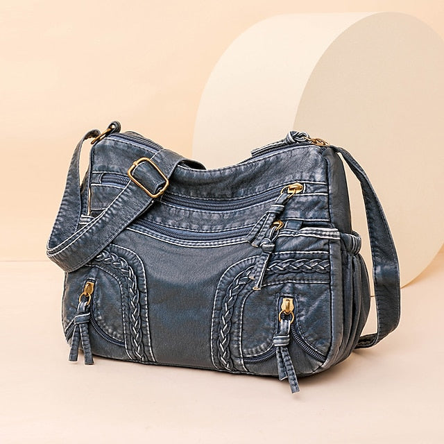 Leather Women's Faux Shoulder Brown Vintage Bag – Boho FashionChic