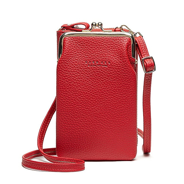 Bag Gold Women's Faux with Frame Leather Black Crossbody FashionChic