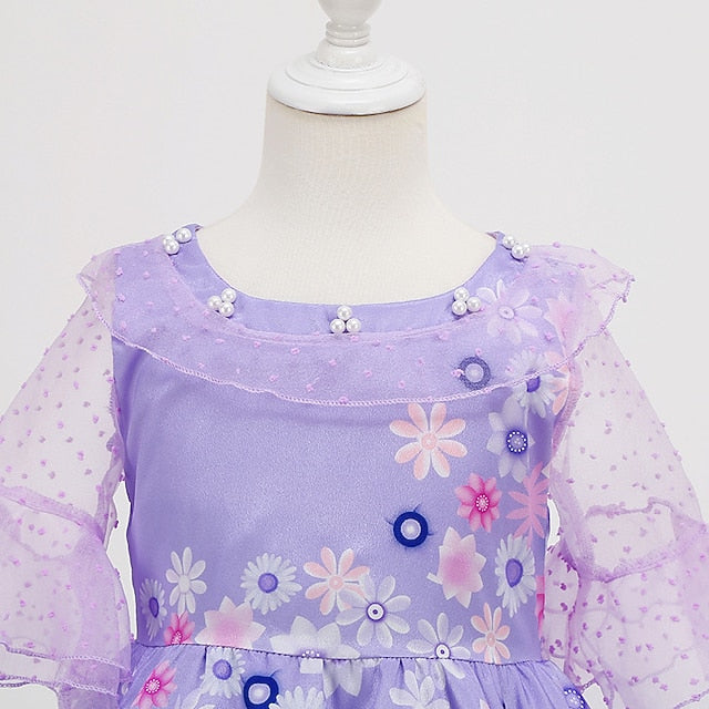 Isabela Girl Madrigal Encanto Flower Dress Fairytale Princess FashionChic