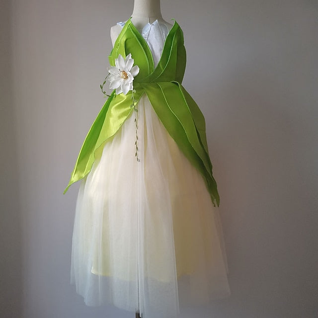 Flower Bell Princess Tinker Fairytale Theme Tiana Girl Dress FashionChic