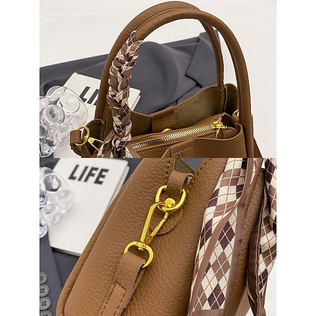 Bag Bucket Handbag PU Women's Bags Shoulder Crossbody FashionChic