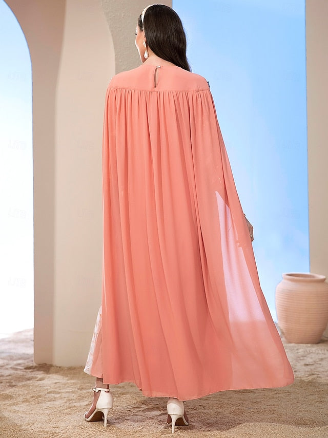 Dress Bride Vintage A-Line Mother Elegant Cape of the FashionChic