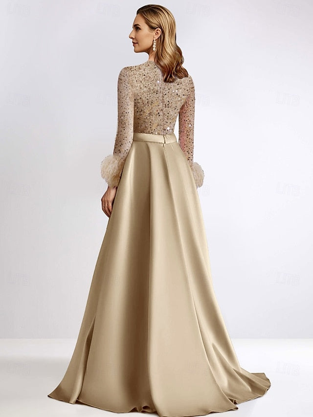 Floor Formal A-Line Elegant Evening Long Length Dress Gown FashionChic