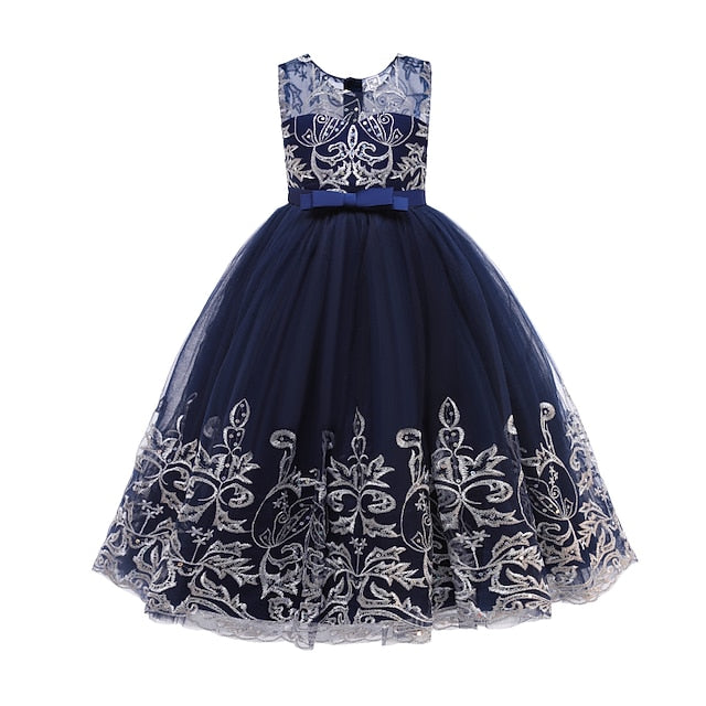 Kids Christening Wedding Girls' Flower Dress Sleeveless FashionChic