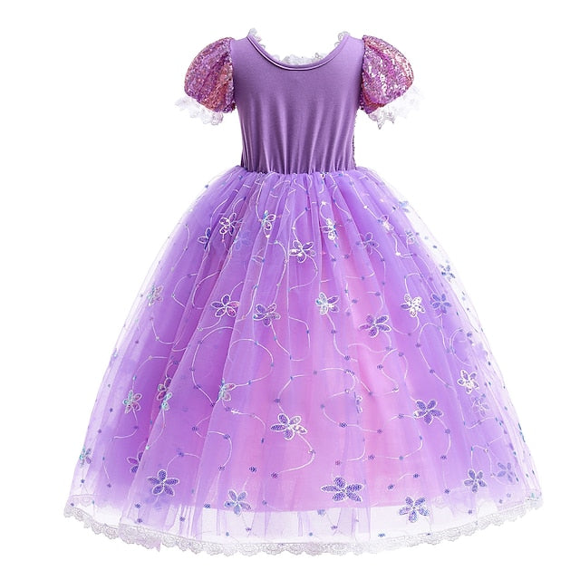 Cloak Princess Dress Cosplay Flower Girl Rapunzel FashionChic