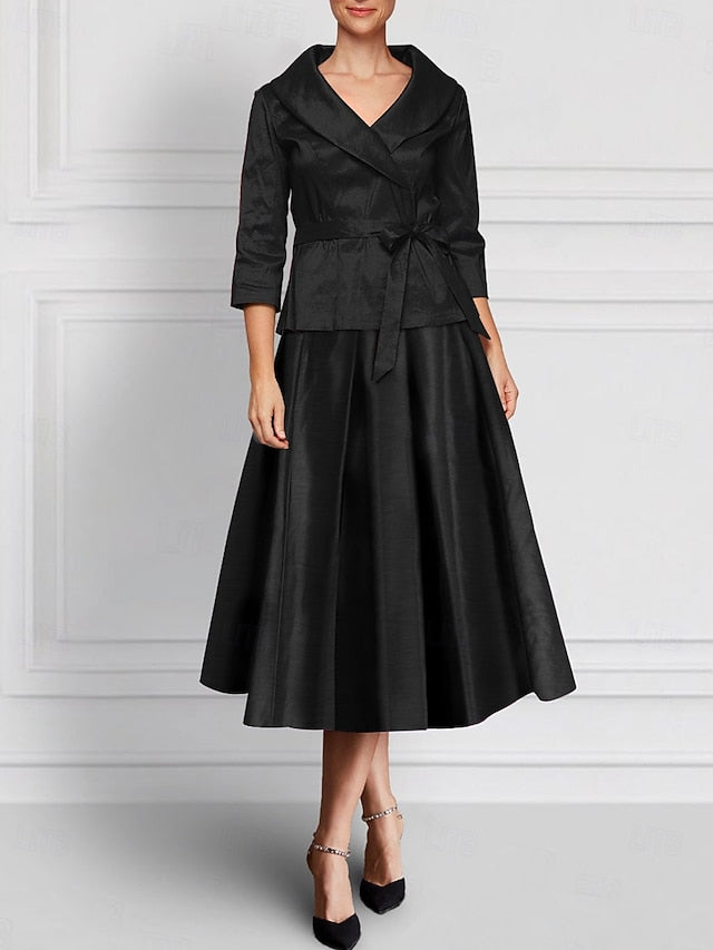 A-Line of Bride Mother Piece Dress Two Elegant the Sets FashionChic