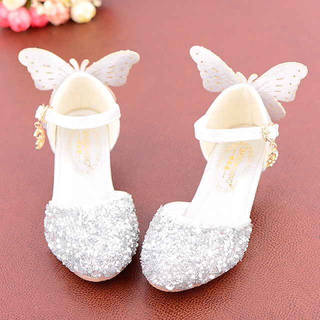 Princess Shoes Girls' Glitter Pink – Butterfly Sparkly FashionChic